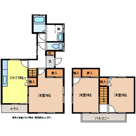 長野駅 バス8分  北屋島線＿104　五分一西下車：停歩5分 1-2階の物件間取画像